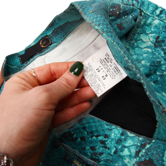 JUST CAVALLI Croco Animal Print Jeans - Picture 4 of 5